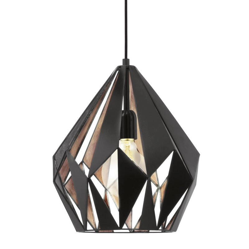 Hanglamp Carlton 1 31cm zwart met koper