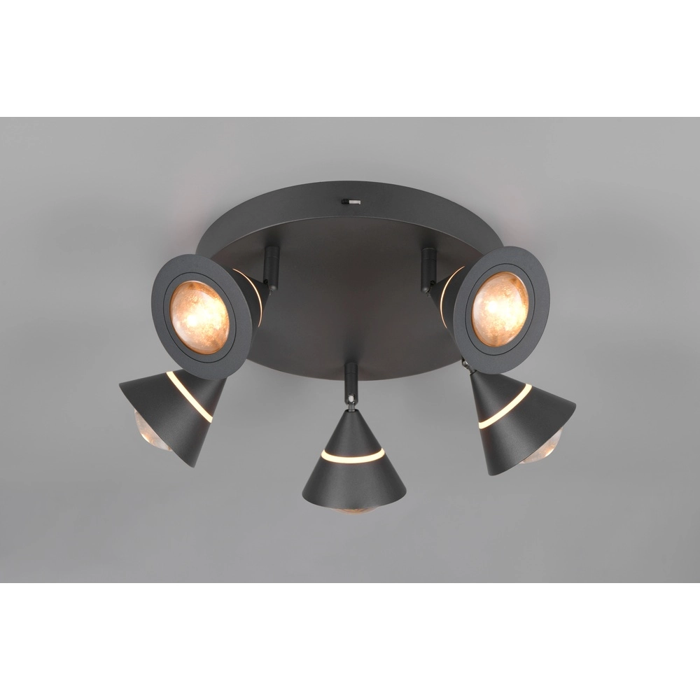Plafondlamp Romeo zwart Trio 4017807670417