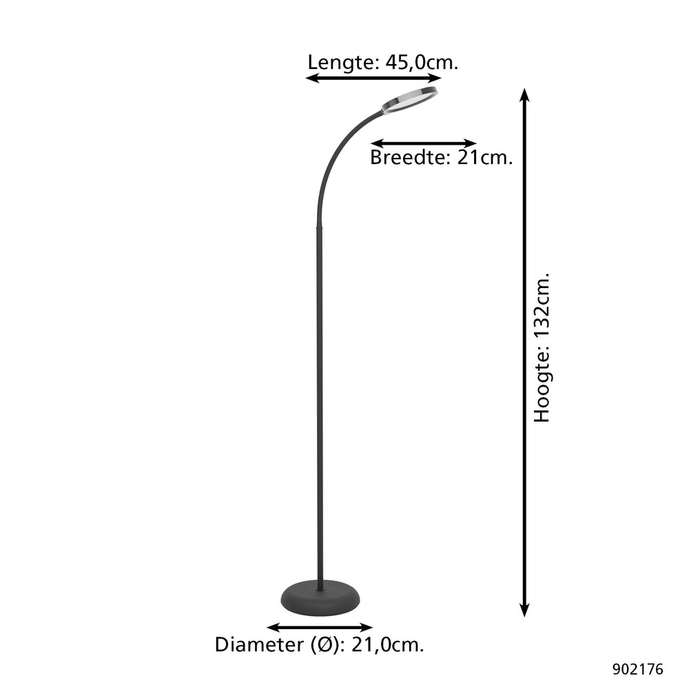 Vloerlamp Lauro zwart Eglo 9008606357529