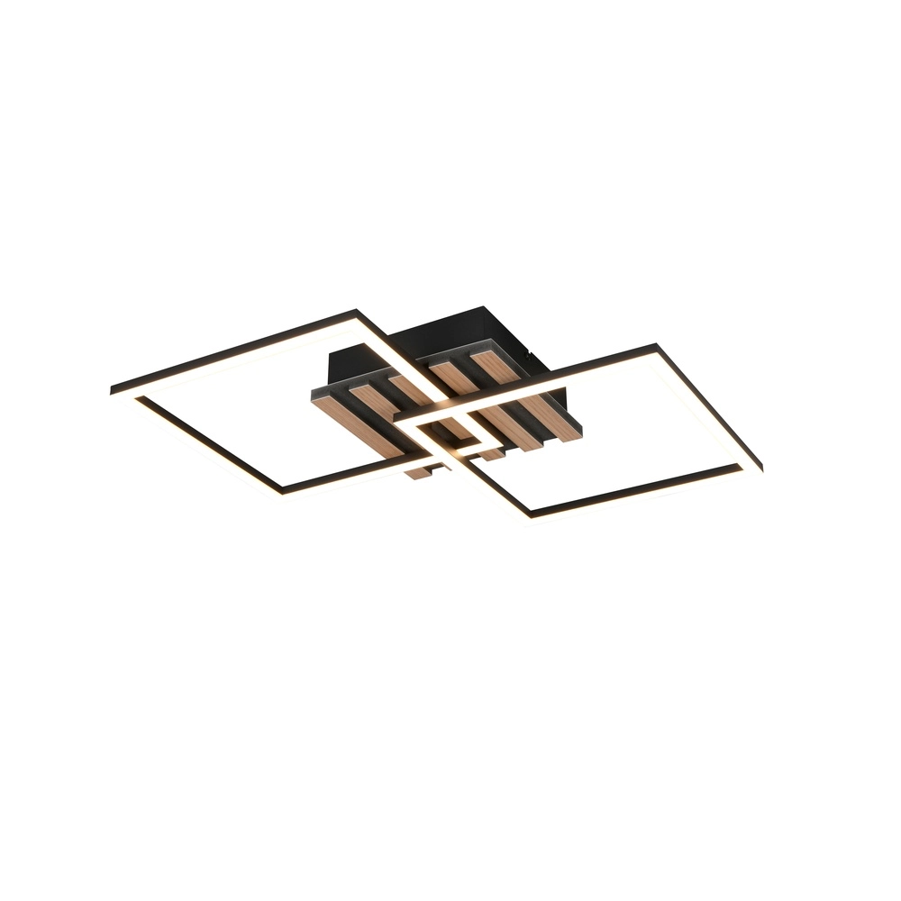 Moderne plafondlamp Zaro zwart 59,5cm Trio 4017807685961
