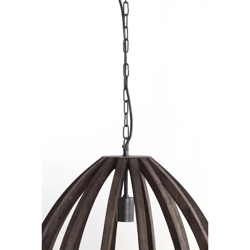 Houten hanglamp Barsia Ø 50cm - walnoot kleur Light & Living 8717807701055