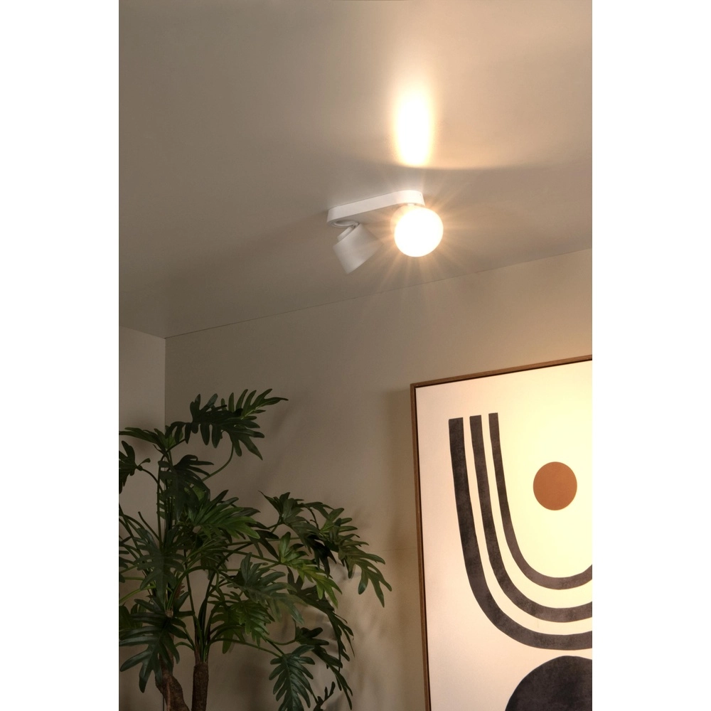 Plafondspot Trigono dubbel wit Lucide 5411212093141
