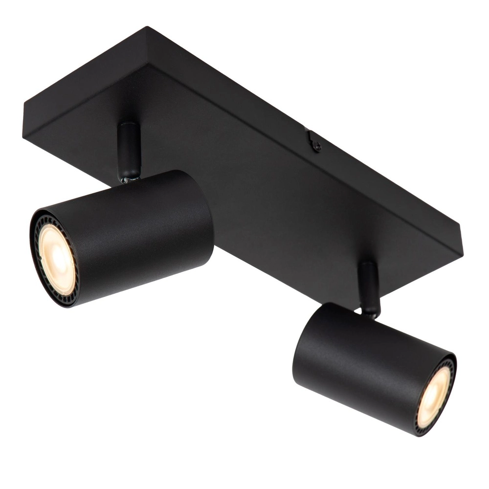 Plafondlamp Amigo 2-lichts zwart Lucide 5411212531018