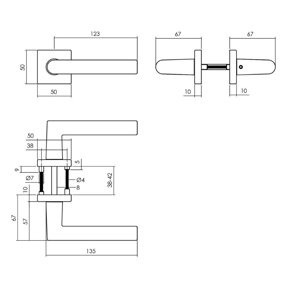 Compleet deurklinkset Broome zwart toilet Intersteel 8714186634660