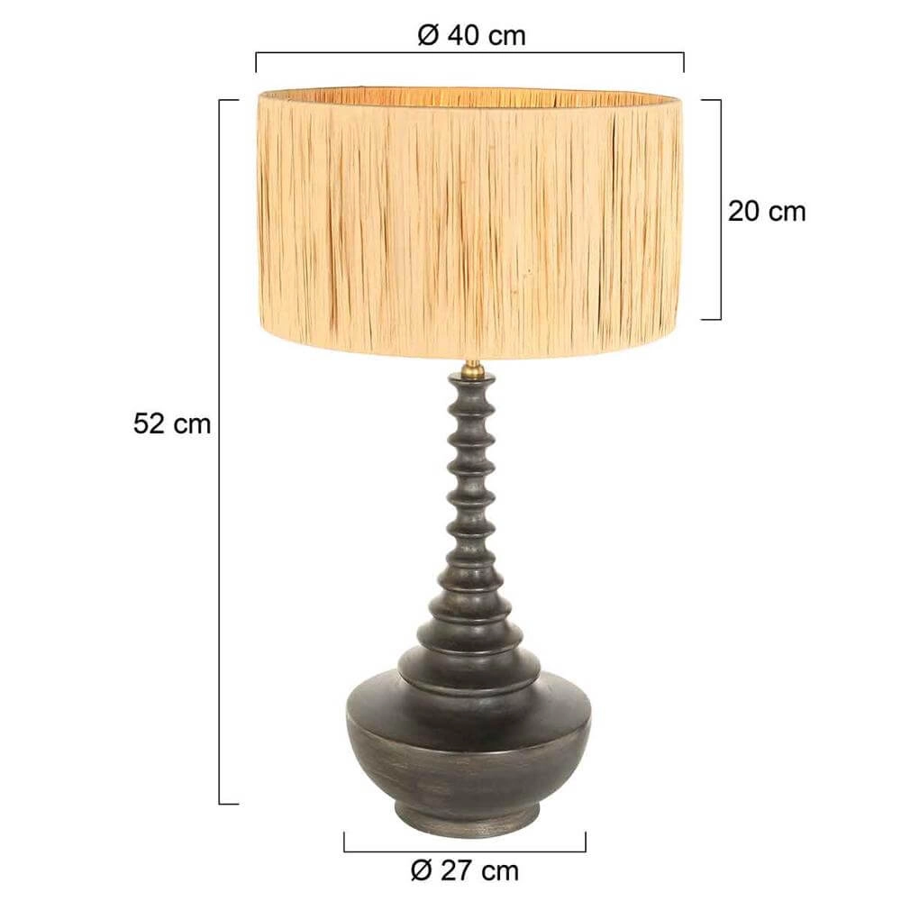Unieke tafellamp Bois met strokleurige kap Steinhauer 8712746172560