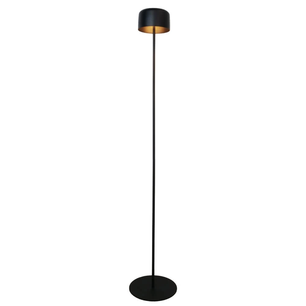 Strakke terraslamp Roccanova solar zwart met usb