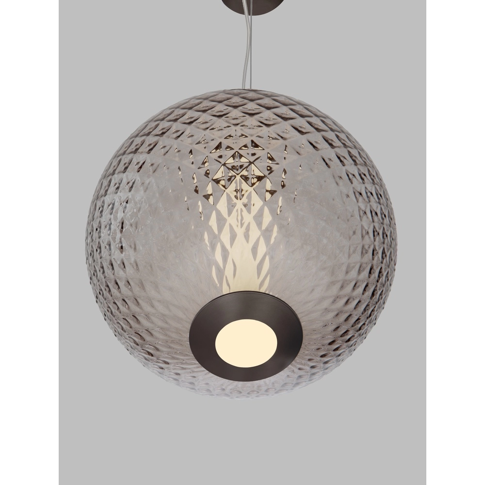 Hanglamp Aora bol bruin glas Lyora 5212017483812