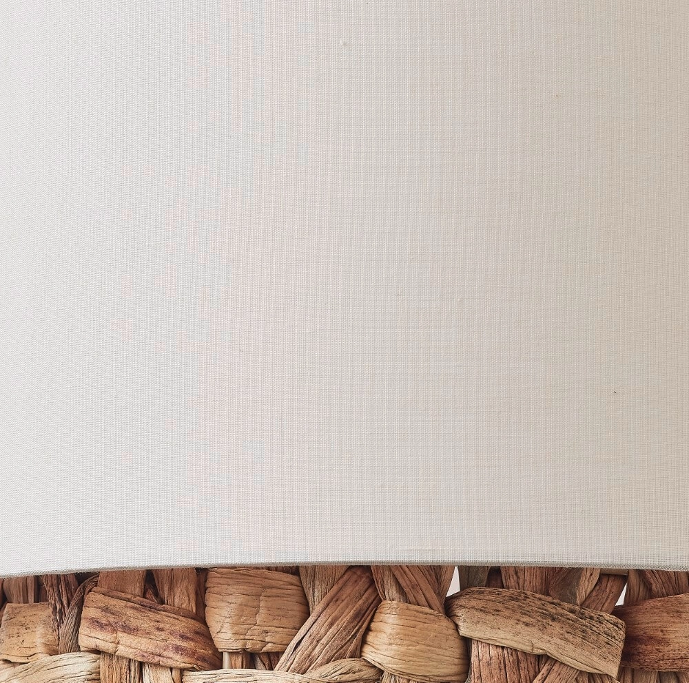 Vloerlamp Waterlilly rotan met witte stof Brilliant 4004353411960
