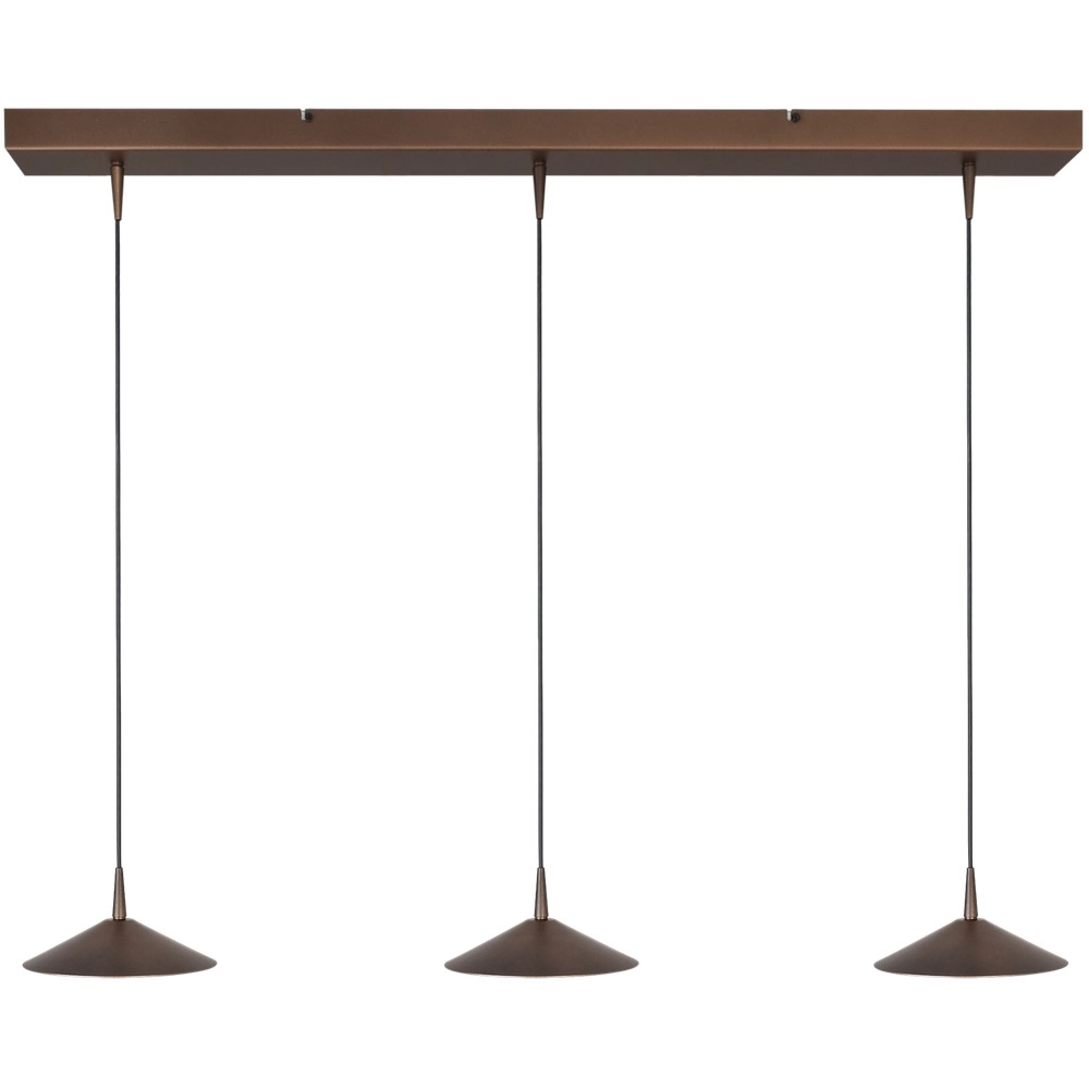 3-lichts hanglamp Ceppo cacao bruin Ø 18cm
