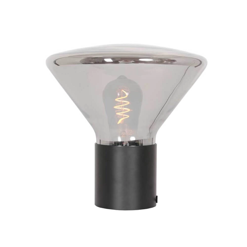 Tafellamp Ambiance zwart met smoke glas