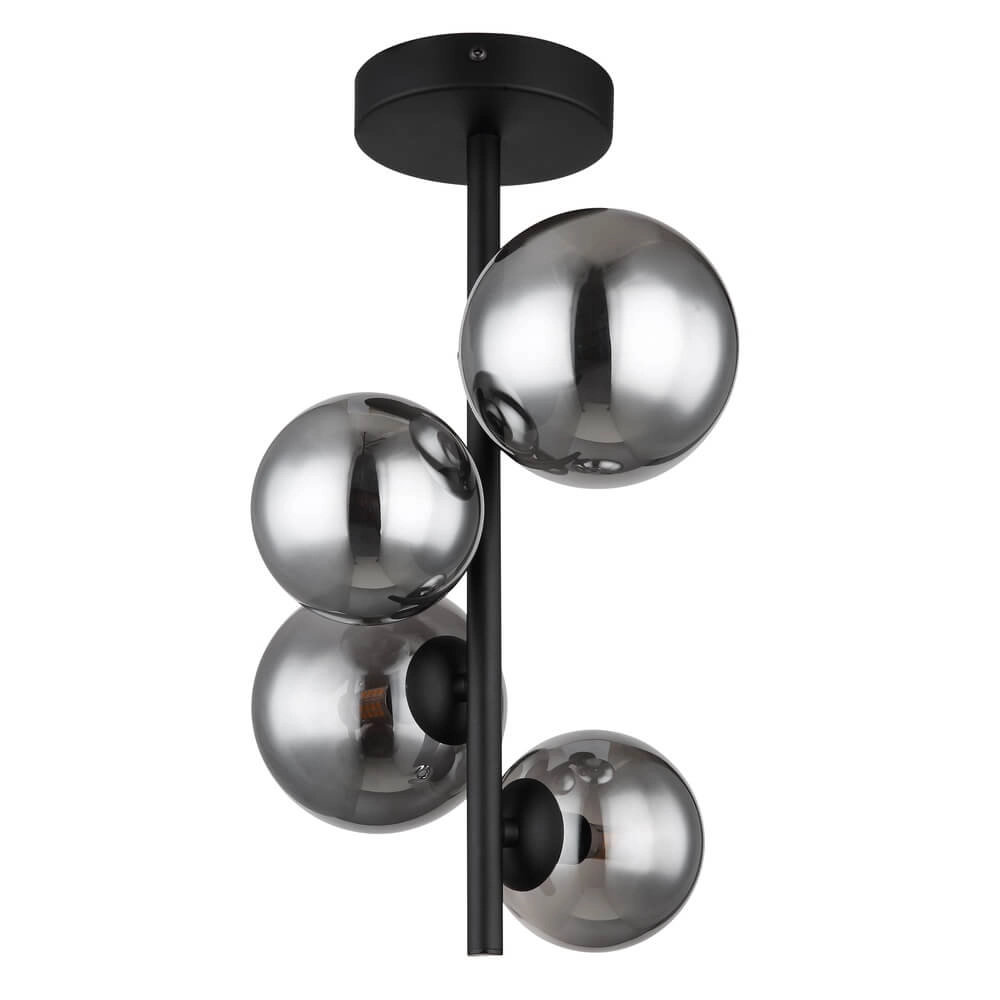 Zwarte plafondlamp Riha 4-lichts Globo 9007371434244