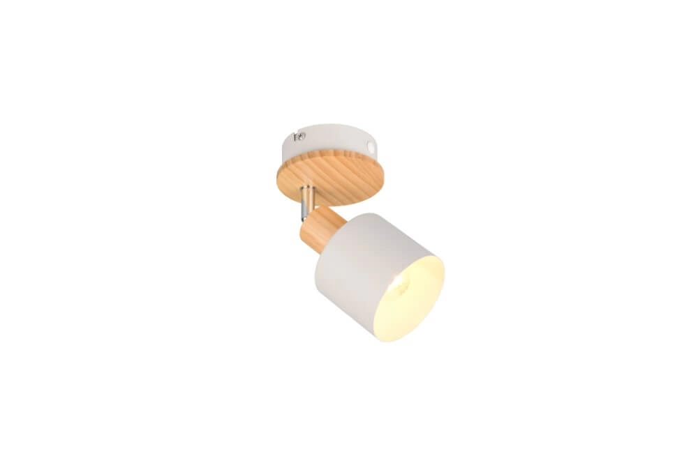 Enkele plafondlamp Shanti met houtlook