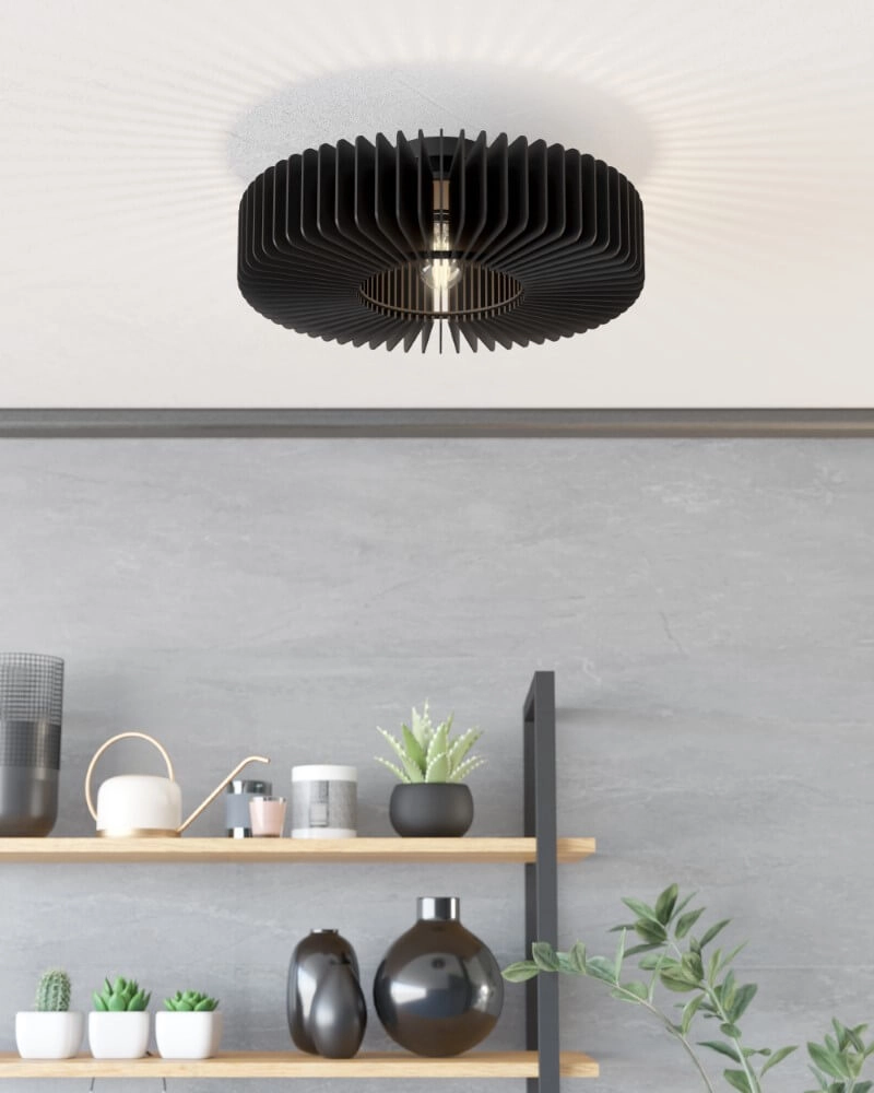Houten plafondlamp Palombaia Ø 50cm - zwart Eglo 9008606274024