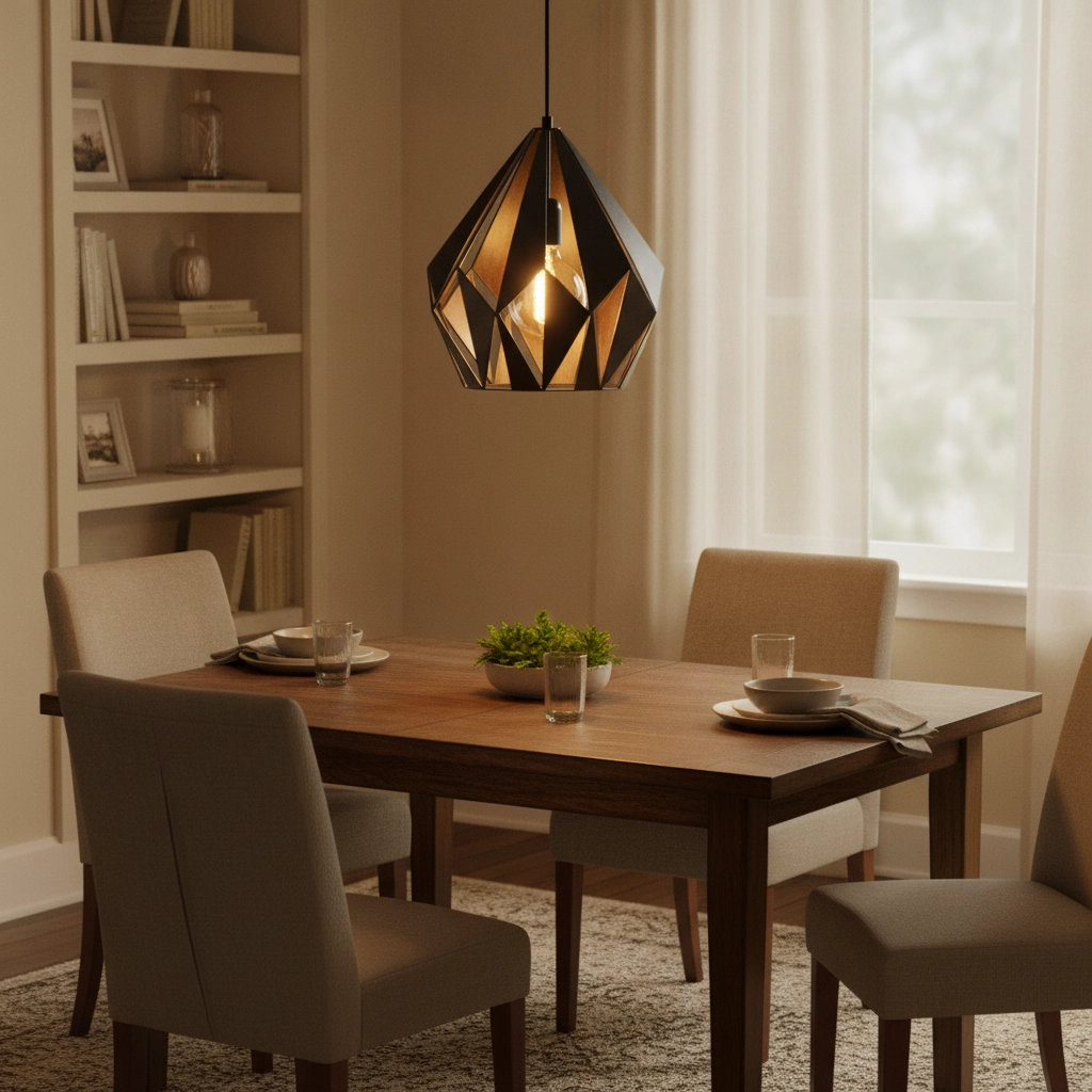 Hanglamp Carlton 1 31cm zwart met koper