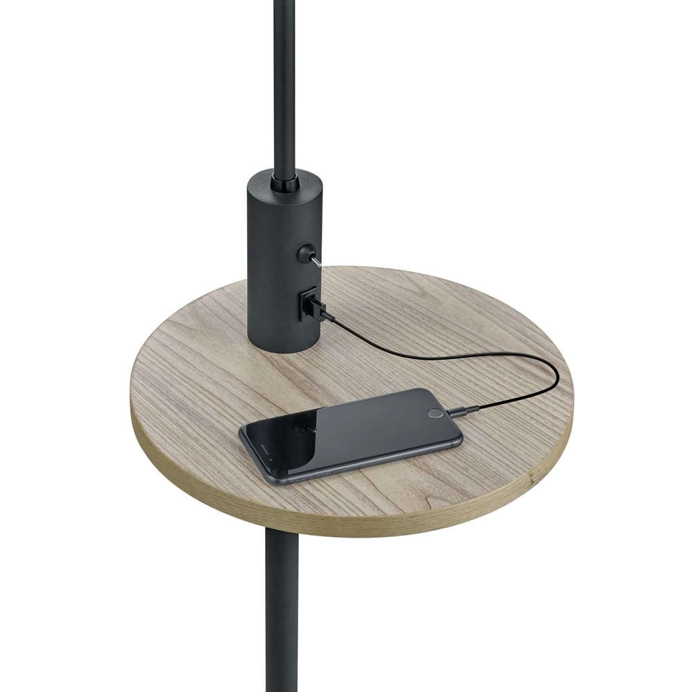 Leeslamp Claas Table zwart met houtbruin en grijs Trio 4017807423228
