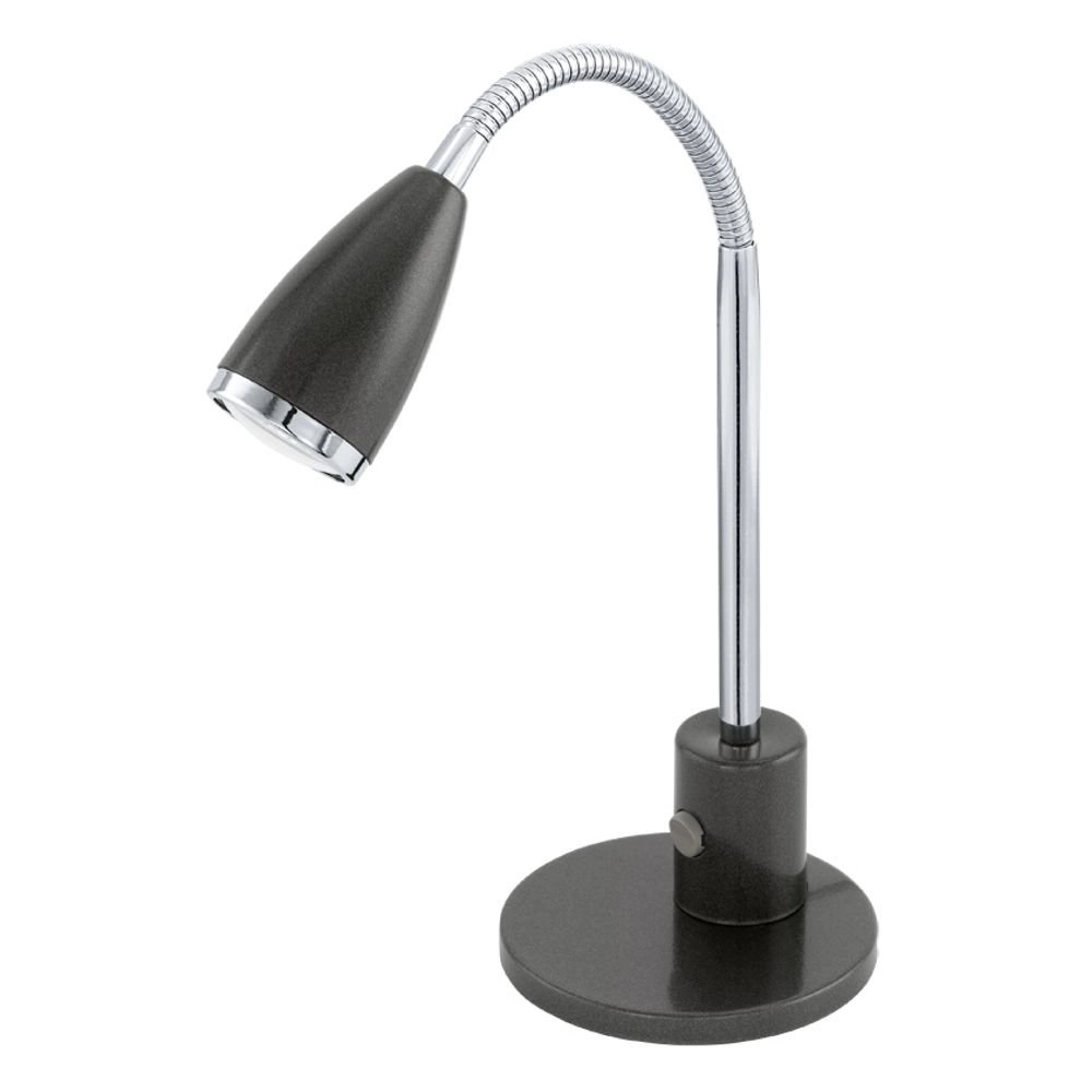 Led tafellamp Fox antraciet met chroom