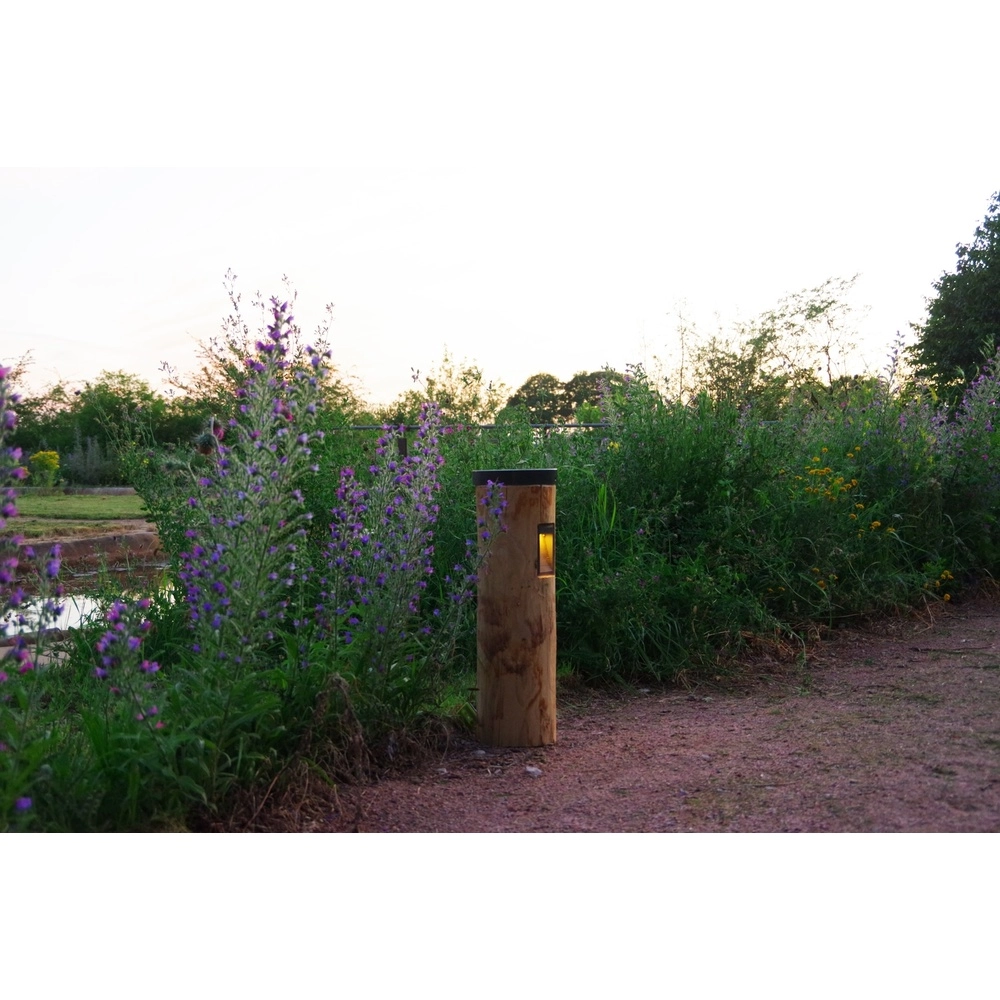 Houten solar padverlichting Piatto Kastanje - 65cm - 2700K Timberlab 8716803514034