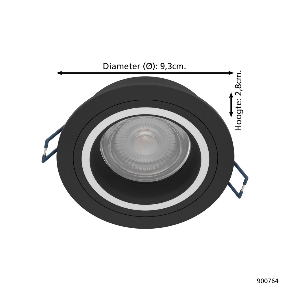 Zigbee inbouwspot Carosso-Z zwart - rond Eglo 9008606259809