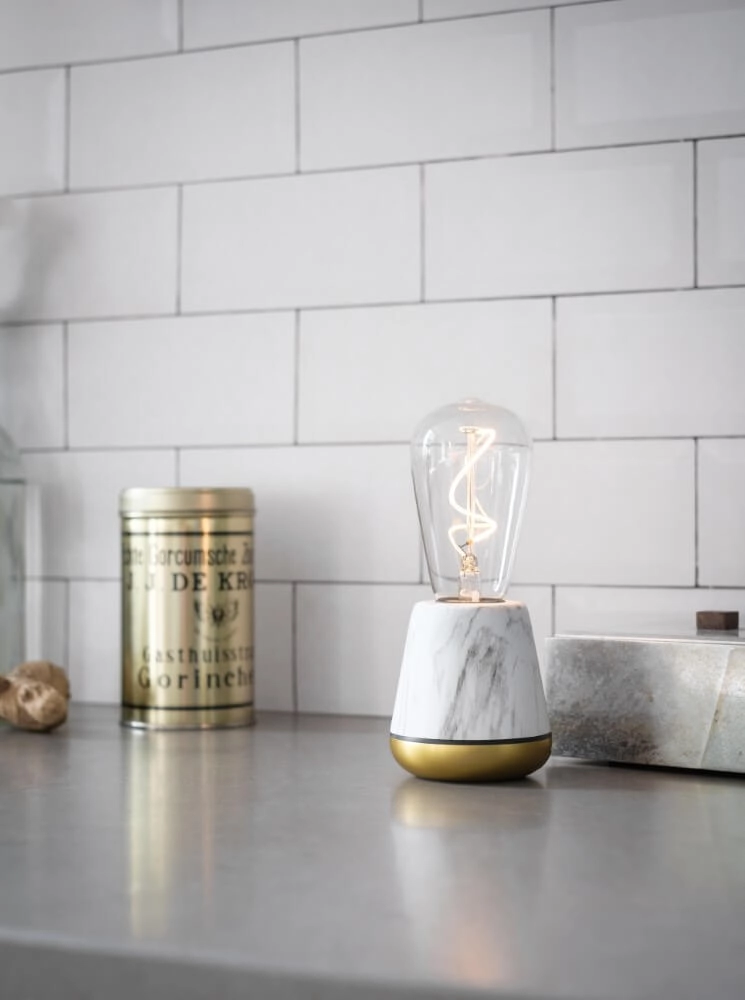 Oplaadbare tafellamp One White Marble Humble 7446023294270