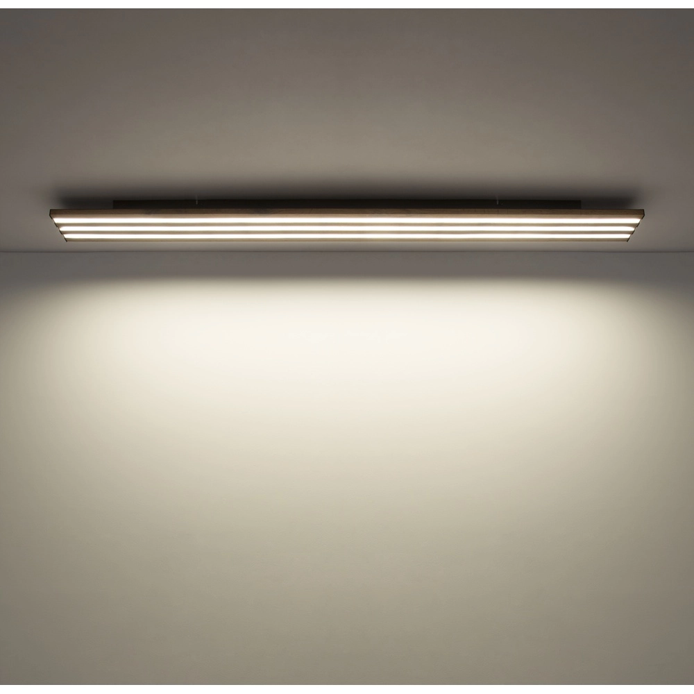 Plafondlamp Hayden zwart met hout Globo 9007371586585