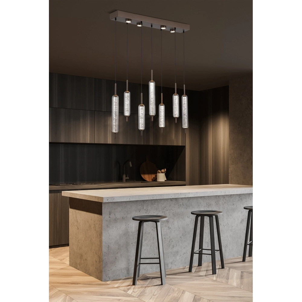 Unieke hanglamp Cattail 7-lichts bubbel glas Searchlight 5053423301273