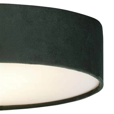 Plafondlamp Drum Pleat 38cm groen velvet Searchlight 5053423187198