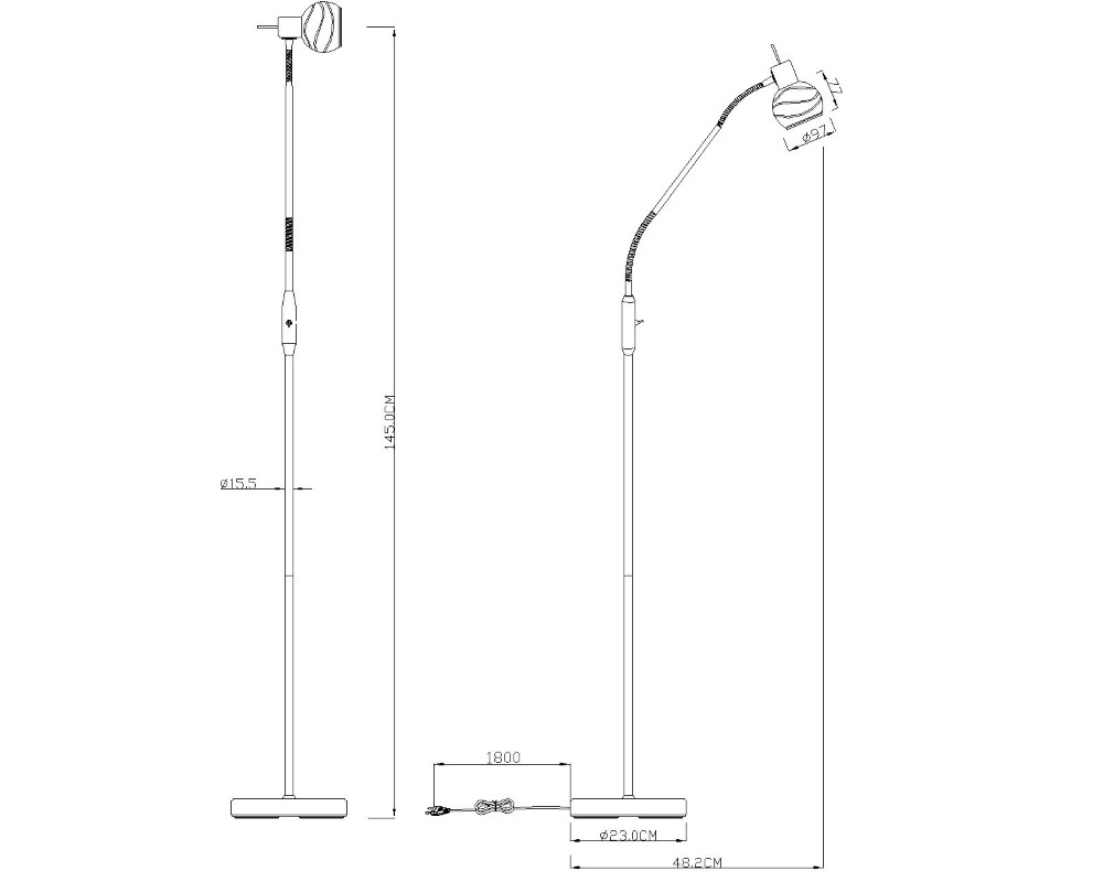 Vloerlamp Elliott nikkel Globo 9007371252343