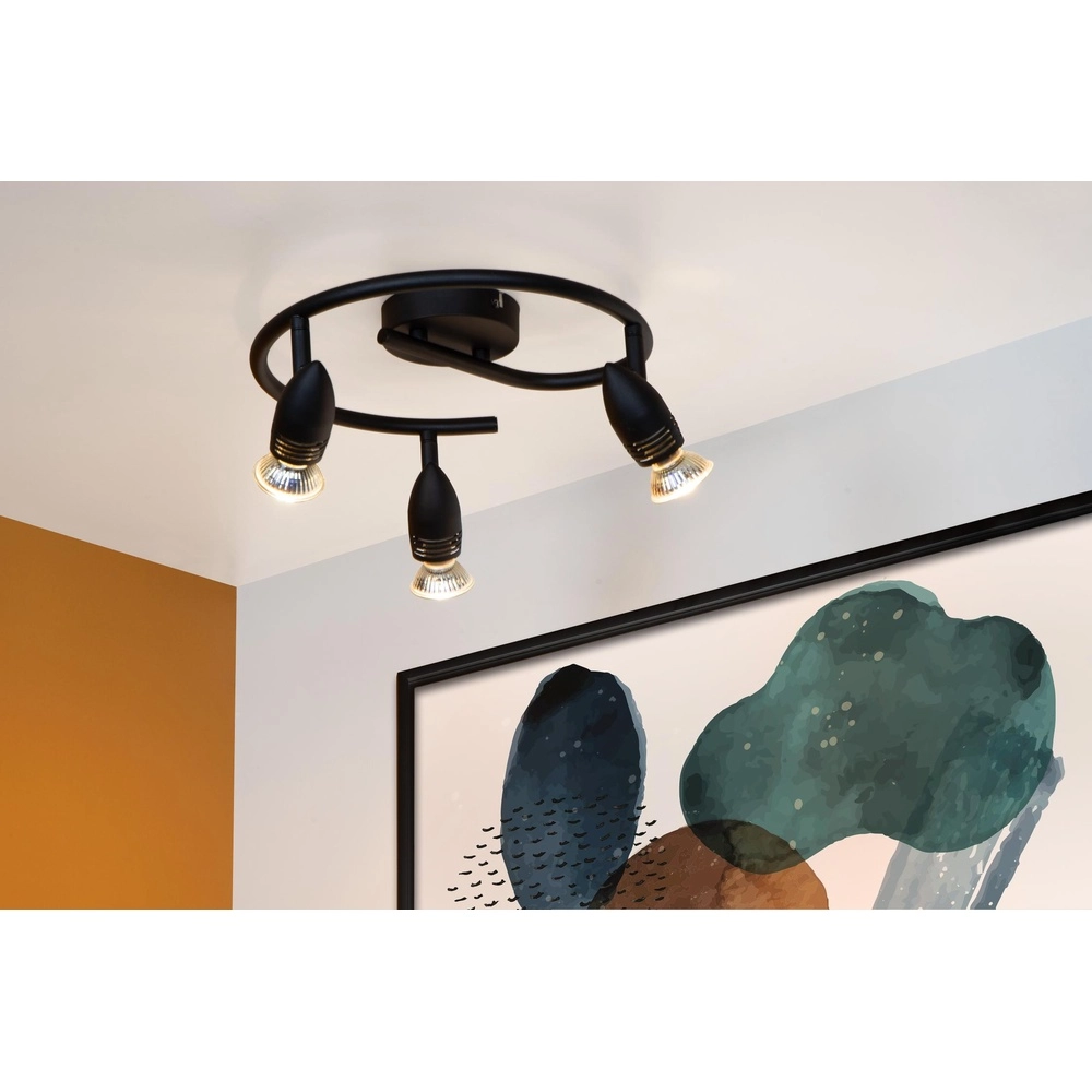 Plafondspot Caro 3-lichts zwart Lucide 5411212134240