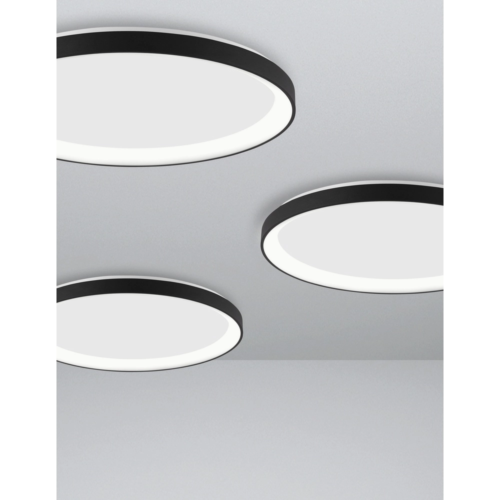 Design plafonniere Pertino Ø 48cm zwart Lyora 5212017445995