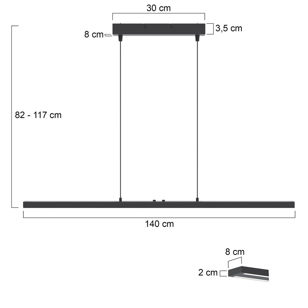 Led hanglamp Zelena zwart Steinhauer 8712746122794