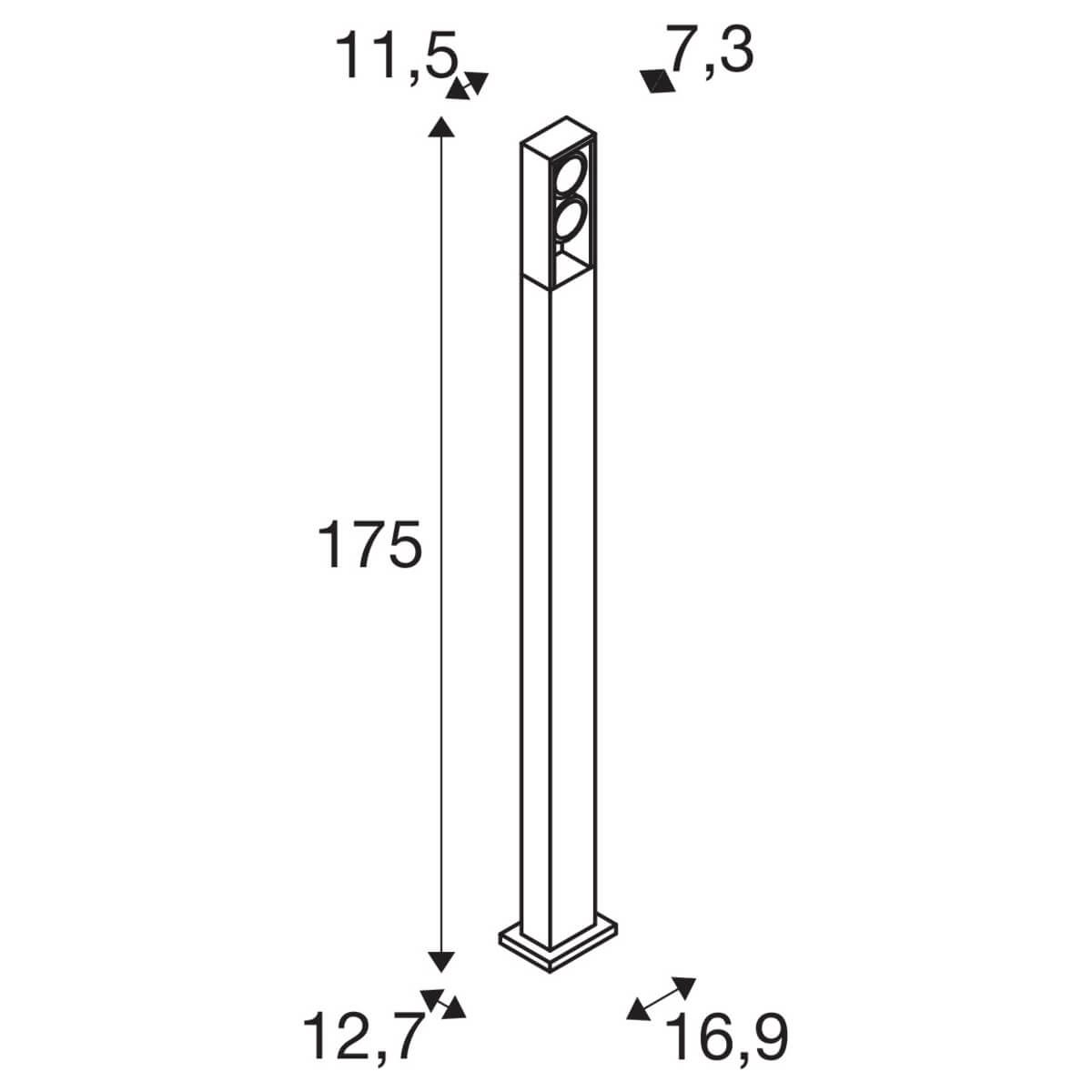 Led pad verlichting Eskina 175cm 2-lichts antraciet SLV 4024163255301