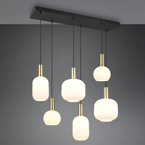 Eetkamer hanglamp Diva 6-lichts - wit glas