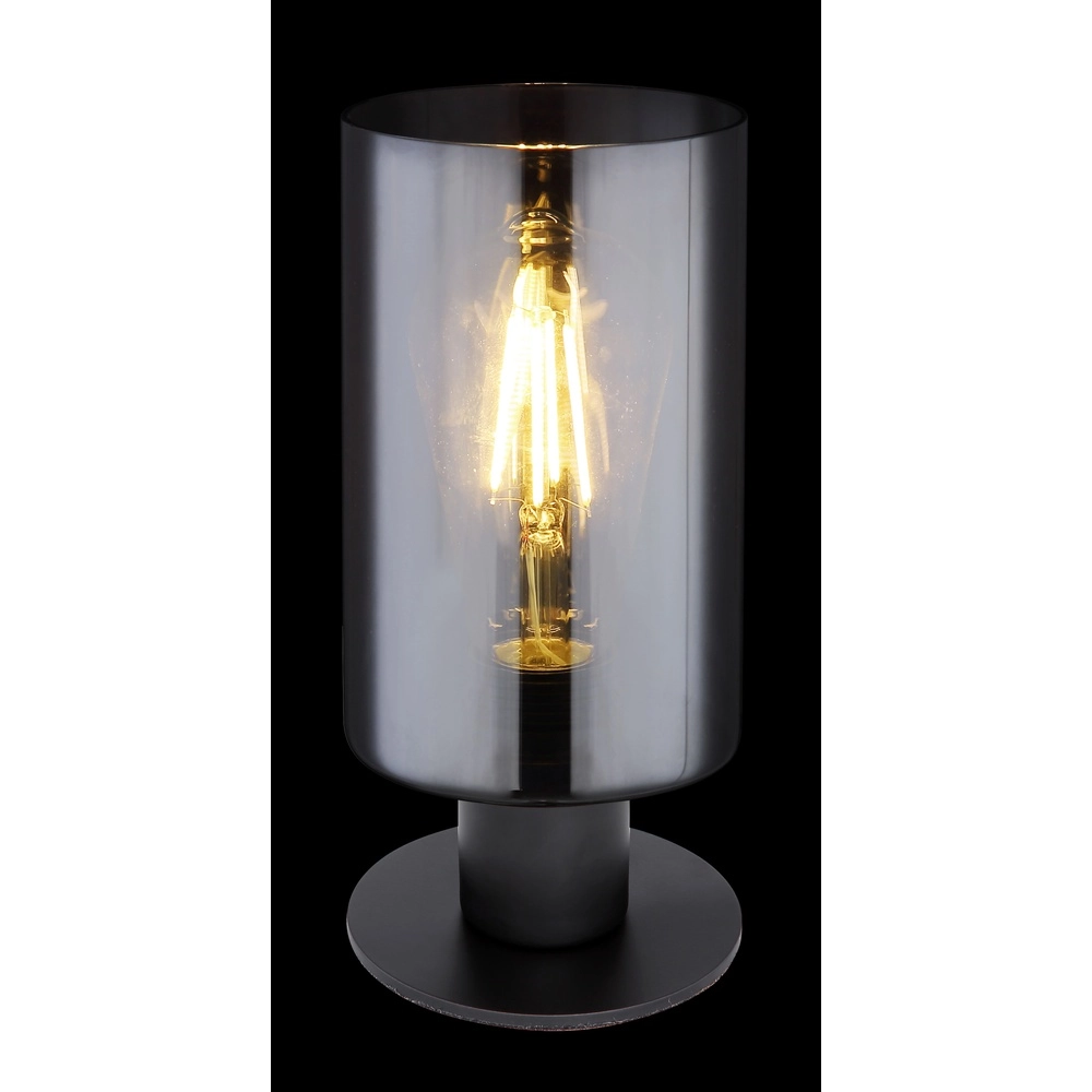Tafellamp Hadera zwart met smoke glas Globo 9007371405848