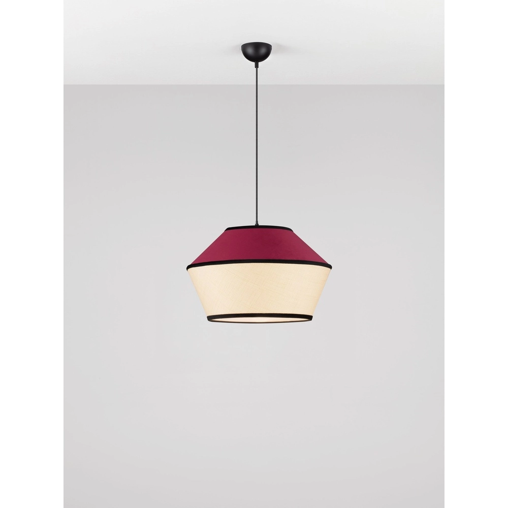 Hanglamp Veliss wit met bordeaux rood Lyora 5212017493835