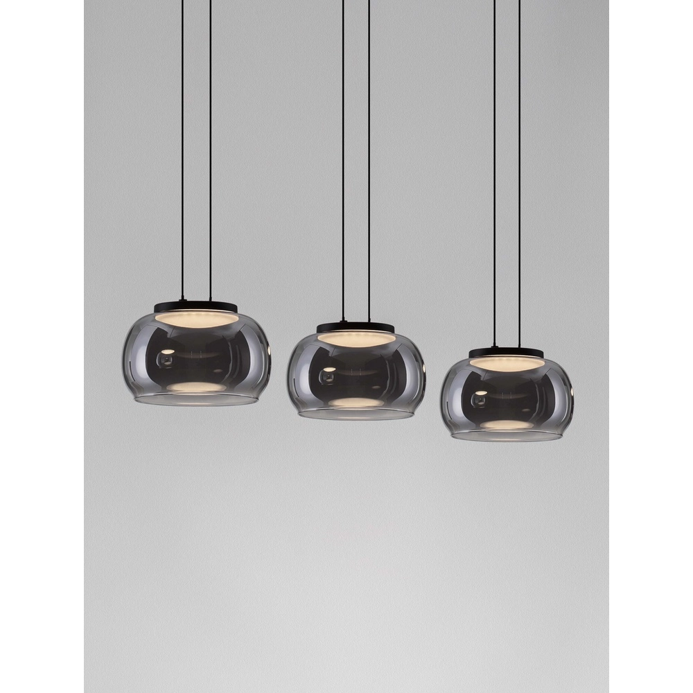 Moderne hanglamp Bios 3-lichts zwart Lyora 5212017458520