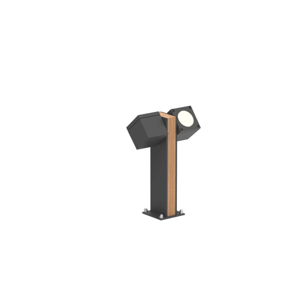 Tuinspot Q-Bic Teak 2 30cm hout-antraciet