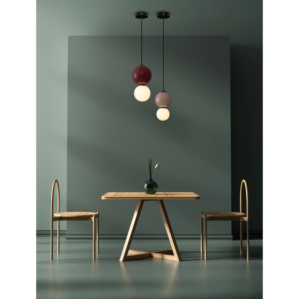 Hanglamp Noesis Ø 18cm bordeaux rood met wit Lyora 5212017483669