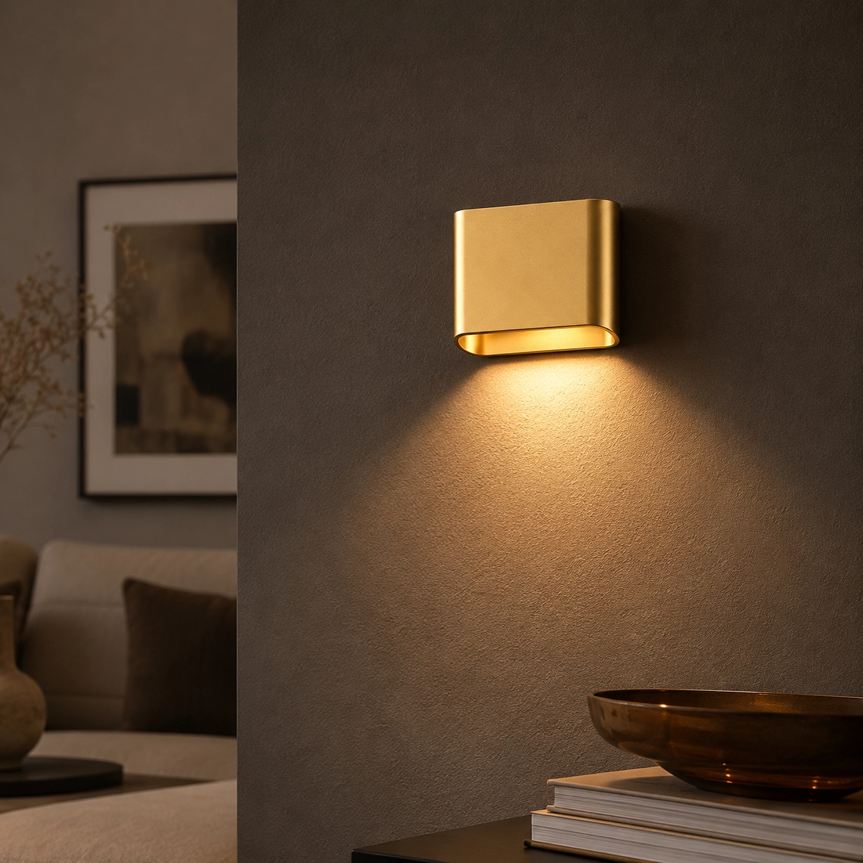 Wandlamp Diaz 1L Warm goud
