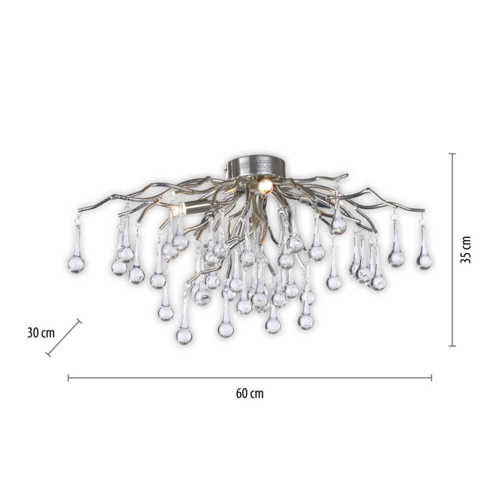 Kroonluchter Icicle metaal 60cm Paul Neuhaus 4012248352076