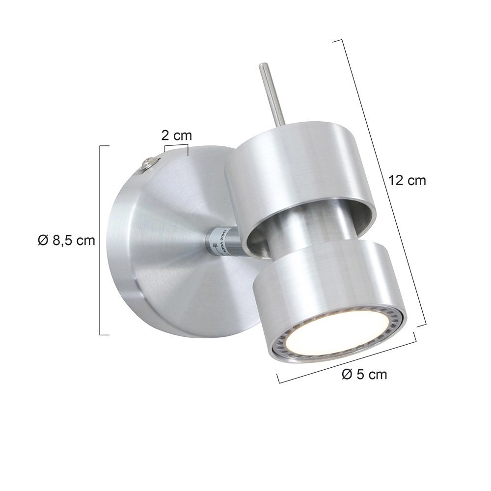 Led wandspot Natasja Led metaalgrijs Steinhauer 8712746111958