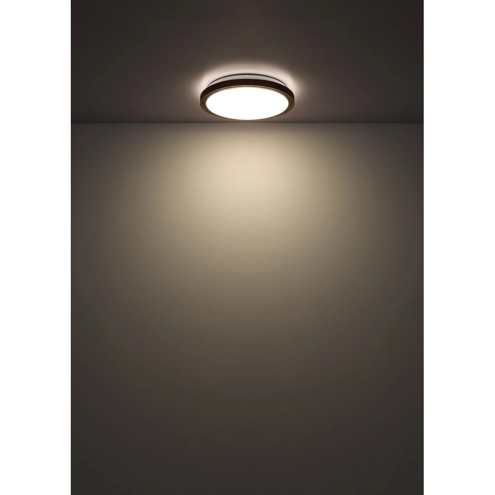 Plafondlamp Bruno Ø 36cm zwart met hout Globo 9007371474592