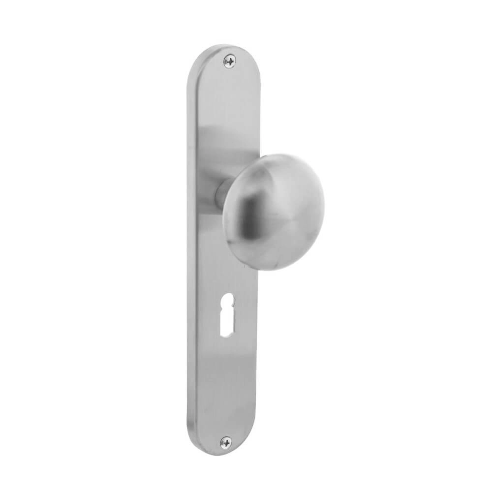 Deurknop Paddenstoel sleutelgat 56mm RVS