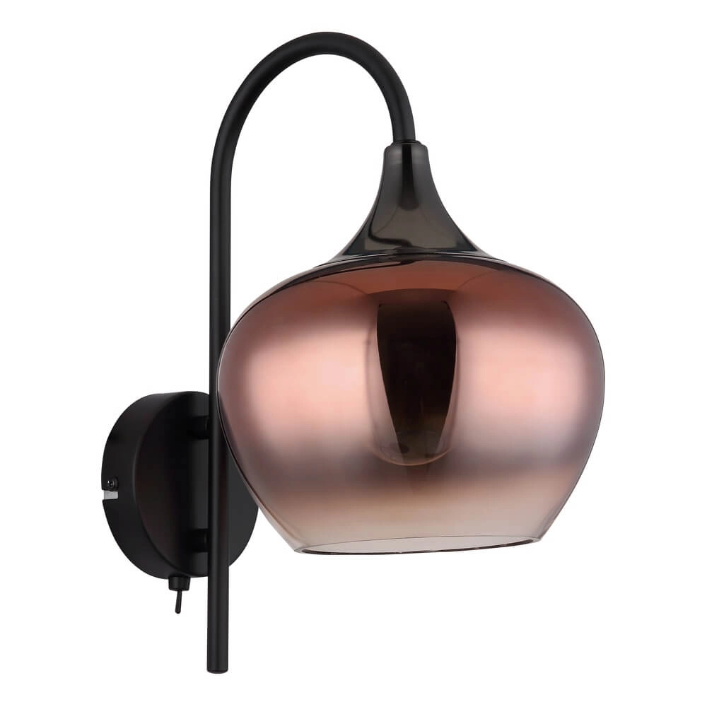 Zwarte wandlamp Maxy met rood glas Globo 9007371447992