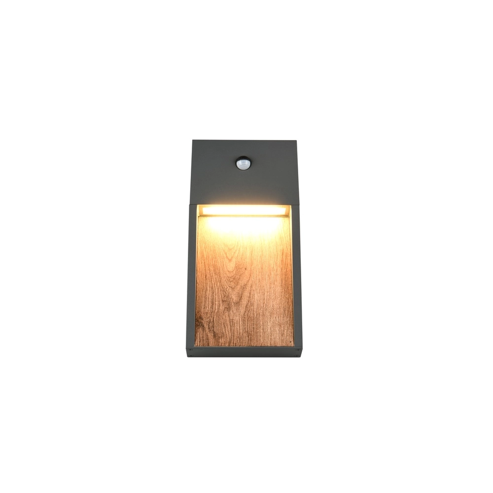 Design wandlamp Salmon grijs met hout en sensor Trio 4017807603712