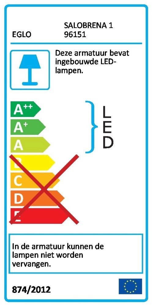 Led plafondlamp Salobrena 1 120cm wit Eglo 9002759961510