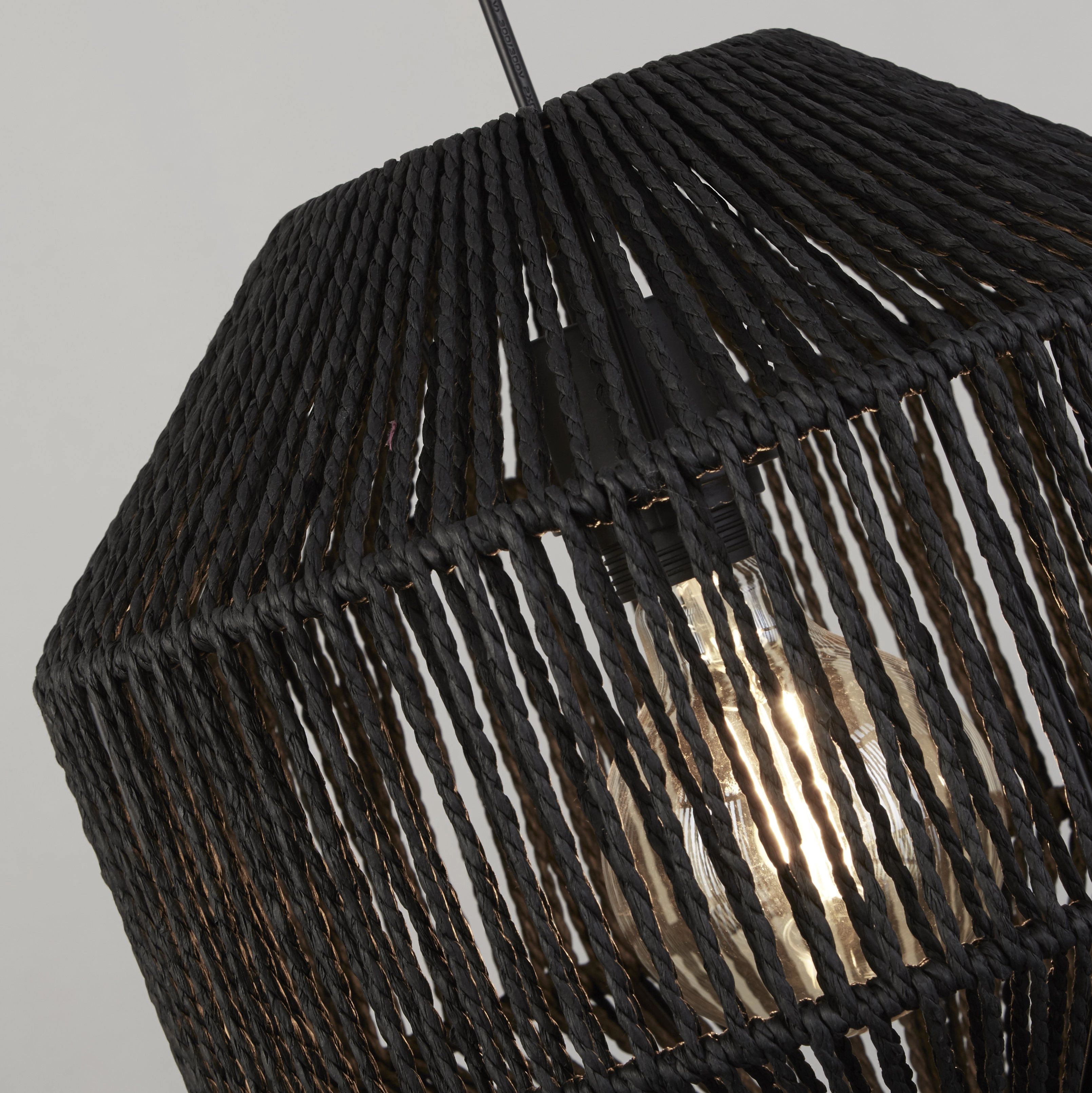 3-lichts hanglamp Wicker Searchlight 5053423171616