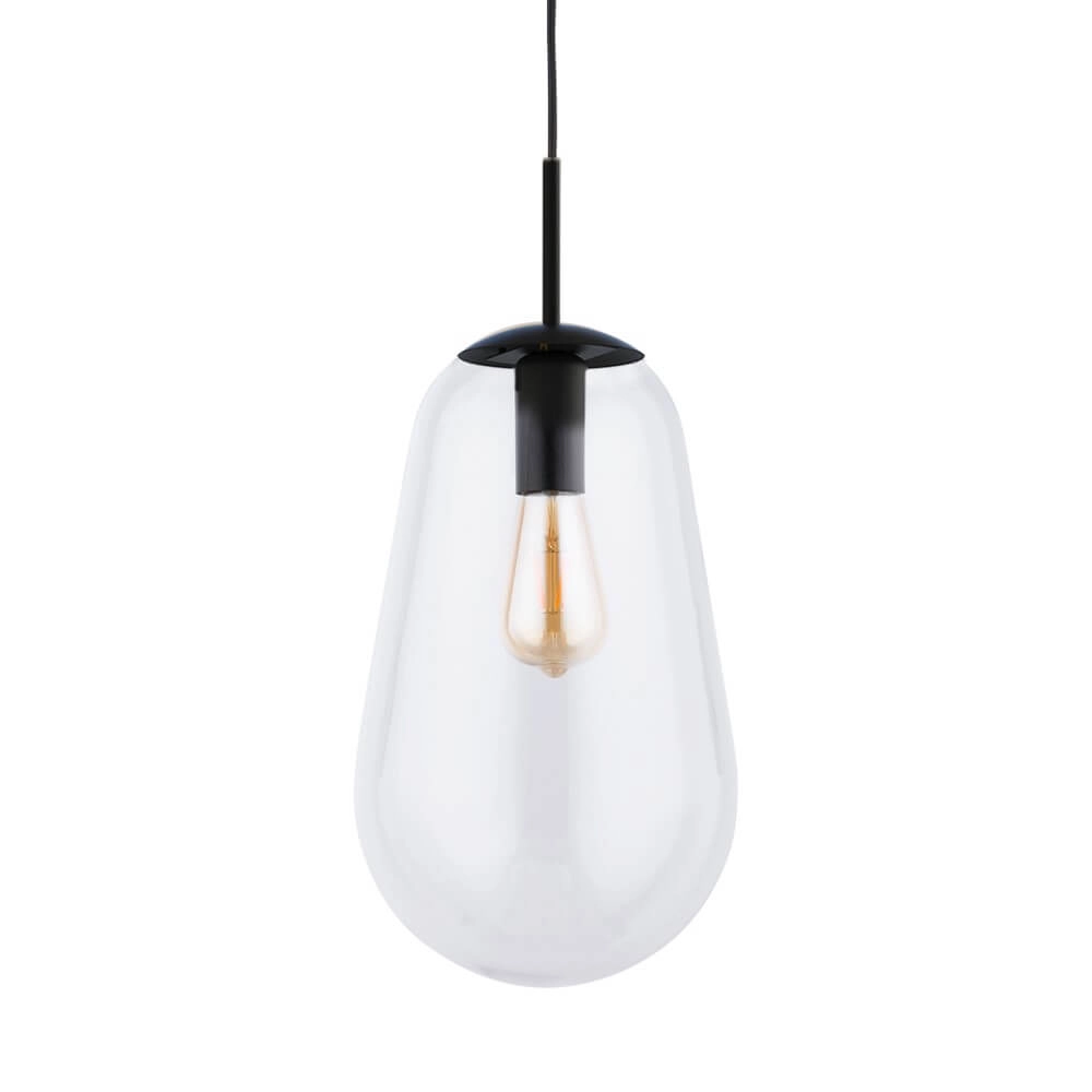 Ø 22cm hanglamp Pear Medium zwart met helder glas