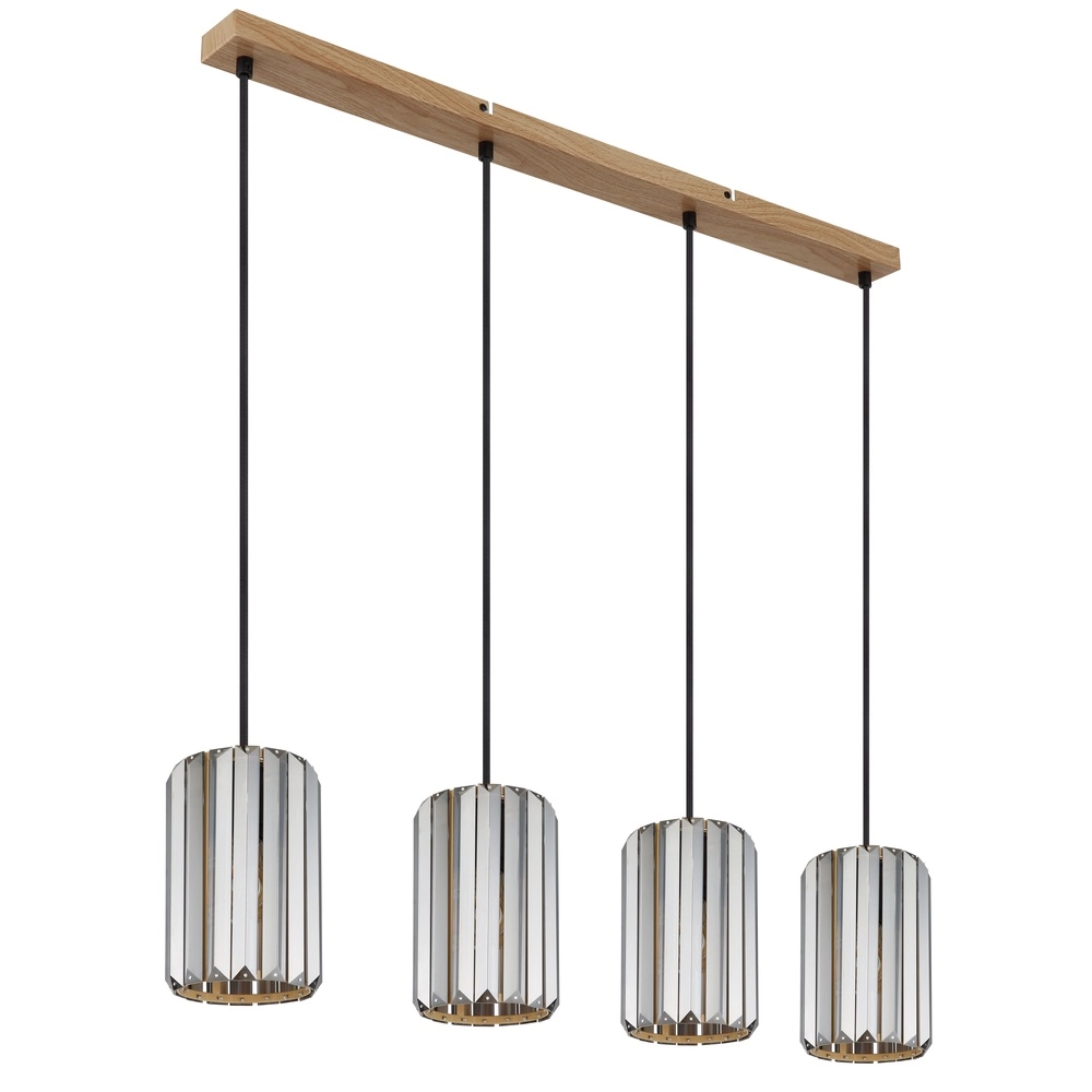 Hanglamp Run 4-lichts hout Globo 9007371519965