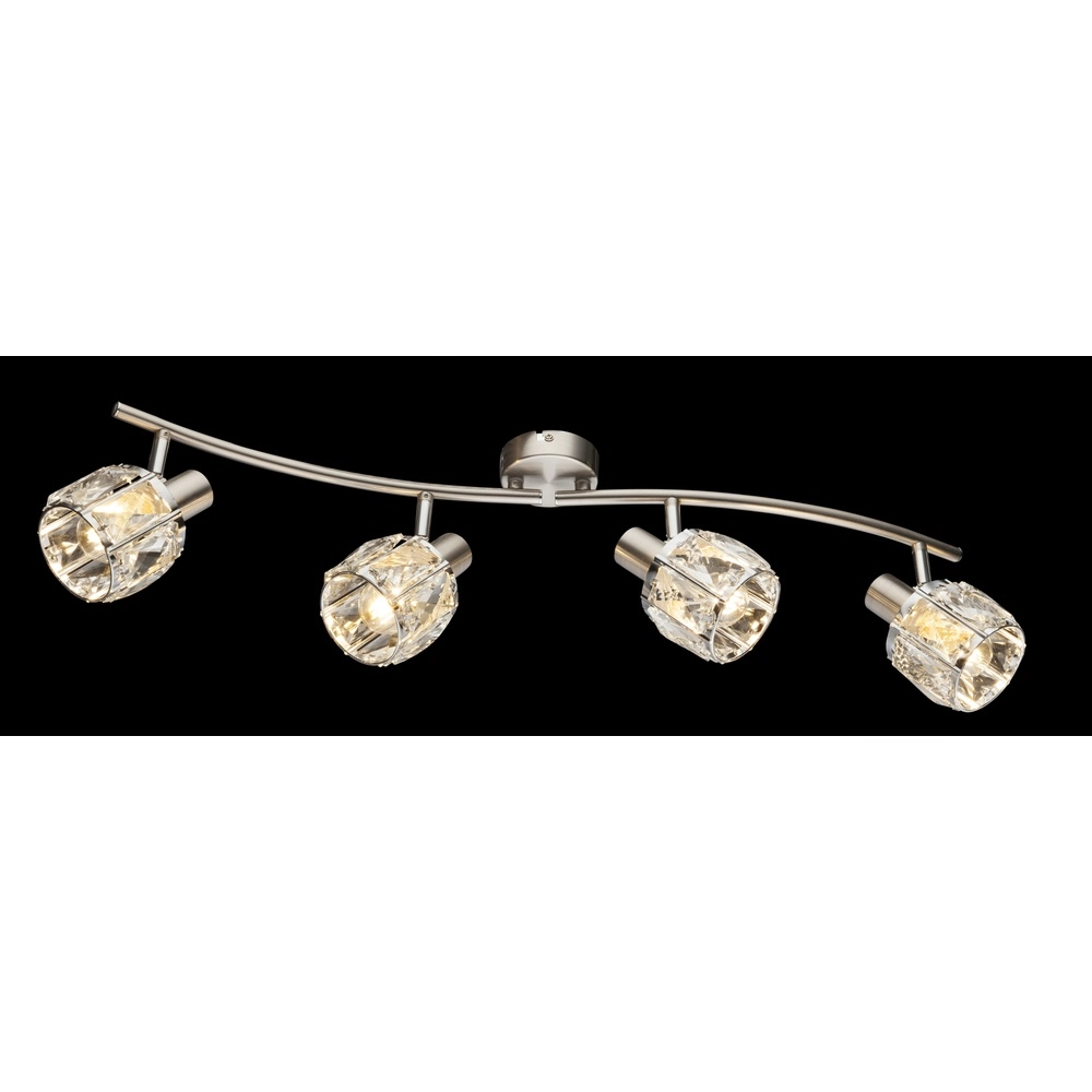 Plafondlamp Kris 4-lichts nikkel Globo 9007371366255