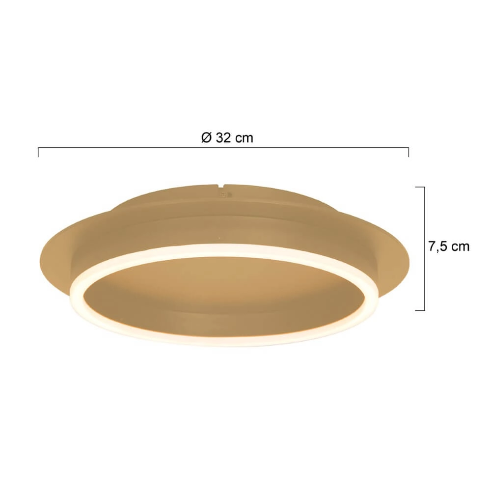 Moderne led plafonnière Ringlux goud - Ø 32cm Steinhauer 8712746170580